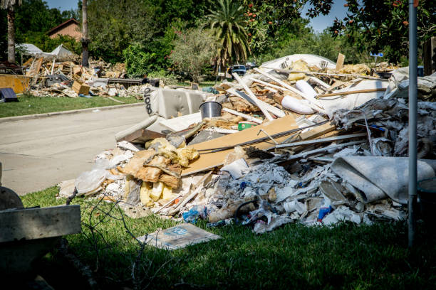 Trash and debris outside of Houston homes devastated after Hurricane Harvey